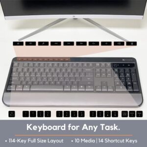 X9 Wireless Keyboard and Mouse Combo - 3 in 1 Workflow Trio - 114 Key Cordless Keyboard and Mouse Combo with Mouse Pad - 2.4G USB Wireless Mouse Keyboard Combo for Laptop, Computer, PC & Chrome