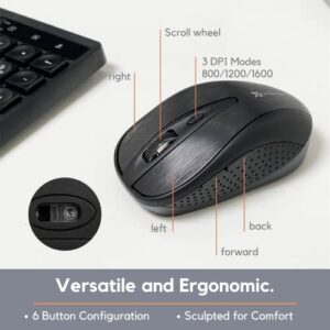 X9 Wireless Keyboard and Mouse Combo - 3 in 1 Workflow Trio - 114 Key Cordless Keyboard and Mouse Combo with Mouse Pad - 2.4G USB Wireless Mouse Keyboard Combo for Laptop, Computer, PC & Chrome