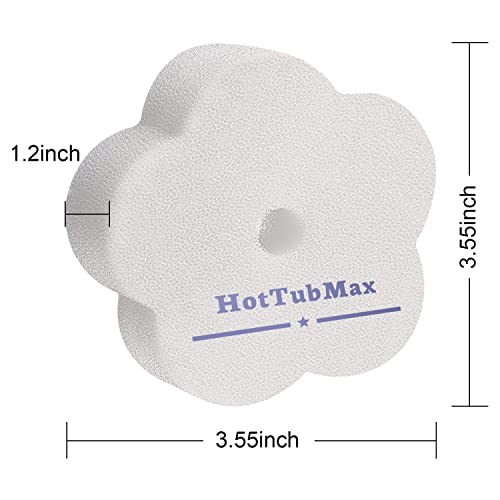 HotTubMax Oil Absorbing Sponge Scum Absorber for Hot Tub, Swimming Pool and Spa, (Individually Packed) - Pack of 2 (2, White Flowe HTM HTM