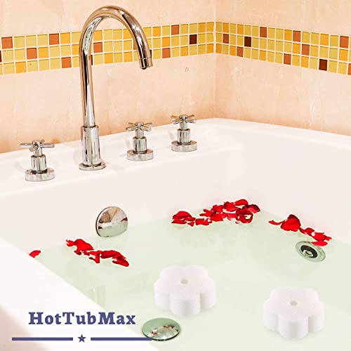 HotTubMax Oil Absorbing Sponge Scum Absorber for Hot Tub, Swimming Pool and Spa, (Individually Packed) - Pack of 2 (2, White Flowe HTM HTM