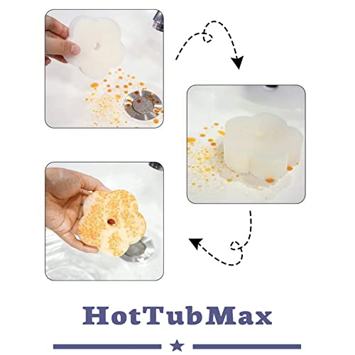 HotTubMax Oil Absorbing Sponge Scum Absorber for Hot Tub, Swimming Pool and Spa, (Individually Packed) - Pack of 2 (2, White Flowe HTM HTM