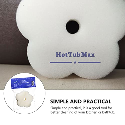 HotTubMax Oil Absorbing Sponge Scum Absorber for Hot Tub, Swimming Pool and Spa, (Individually Packed) - Pack of 2 (2, White Flowe HTM HTM