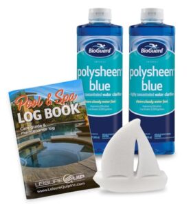 2 pack bioguard polysheen blue swimming pool water clarifier (1 quart bottles)