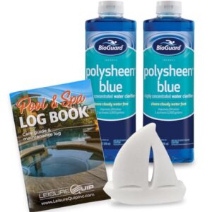 2 Pack BioGuard Polysheen Blue Swimming Pool Water Clarifier (1 Quart Bottles)