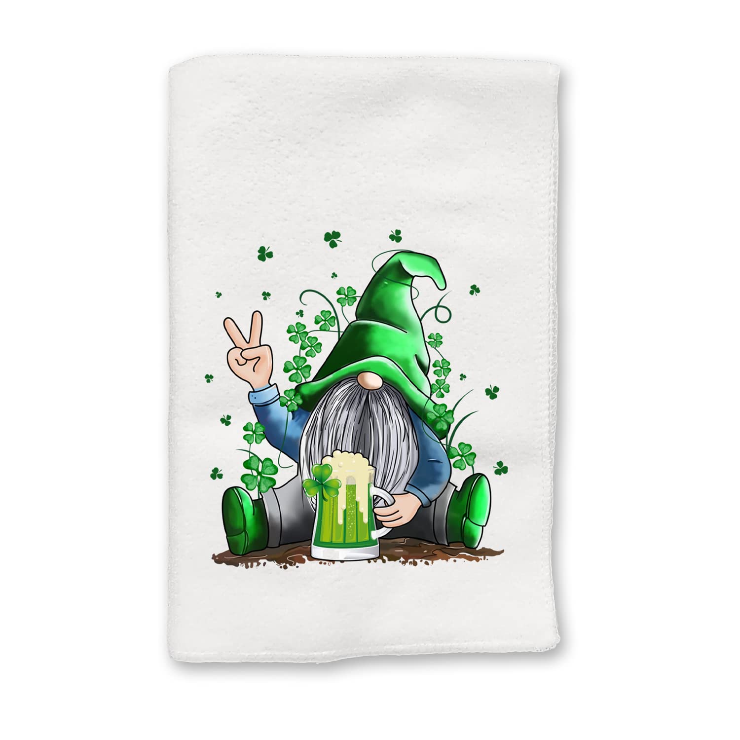 St Patricks Day Kitchen Dish Tea Towel Decoration | Decorative Bathroom Hand Decor | Holiday Shamrock Gnomes Bath Towels | Spring Winter Green Home Decor | Saint Patrick's Day Paddy's Day Paddys