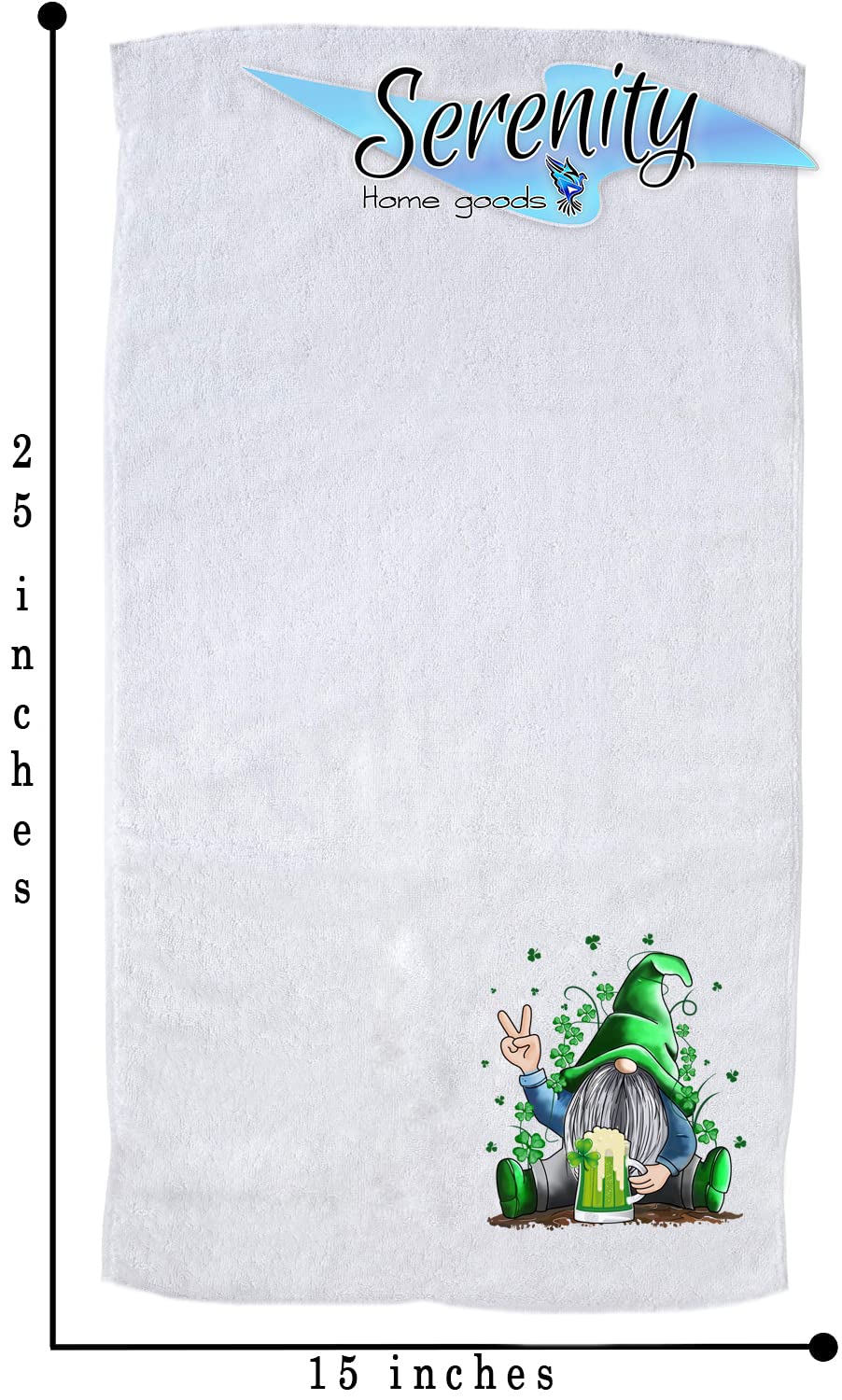 St Patricks Day Kitchen Dish Tea Towel Decoration | Decorative Bathroom Hand Decor | Holiday Shamrock Gnomes Bath Towels | Spring Winter Green Home Decor | Saint Patrick's Day Paddy's Day Paddys