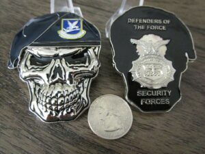 usaf security forces mp's sf defenders of the force reapers skull challenge coin