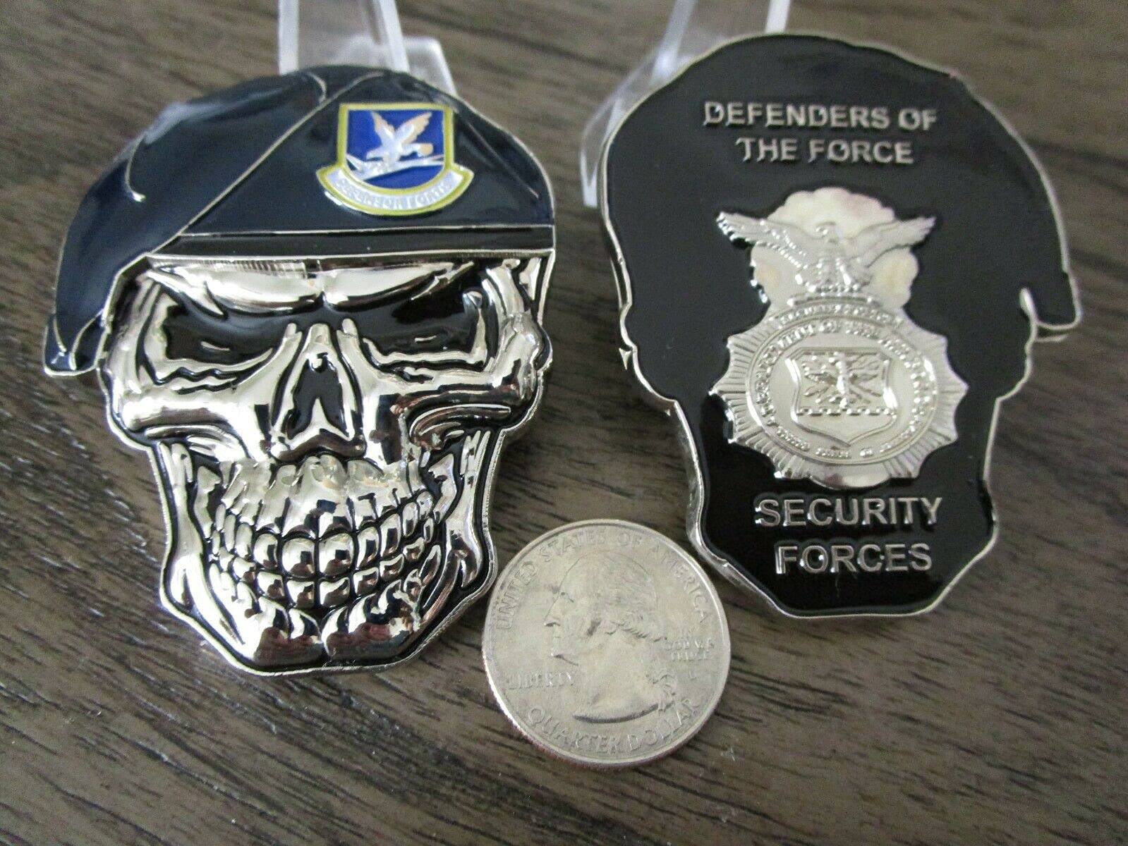 USAF Security Forces MP's SF Defenders of The Force Reapers Skull Challenge Coin