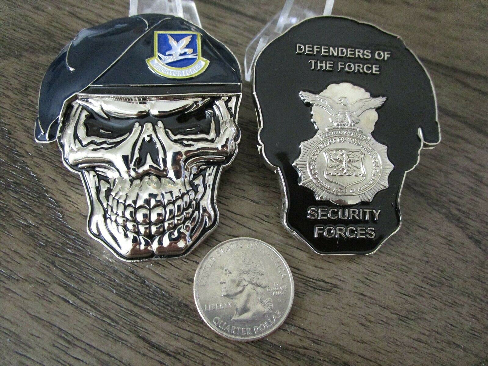 USAF Security Forces MP's SF Defenders of The Force Reapers Skull Challenge Coin