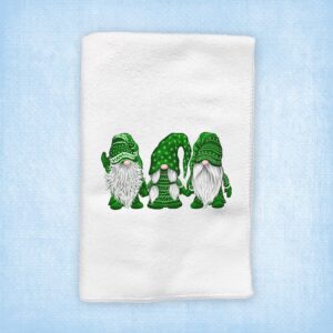 St Patricks Day Kitchen Dish Tea Towel Decoration | Decorative Bathroom Hand Decor | Holiday Shamrock Gnomes Bath Towels | Spring Winter Green Home Decor | Saint Patrick's Day Paddy's Day Paddys