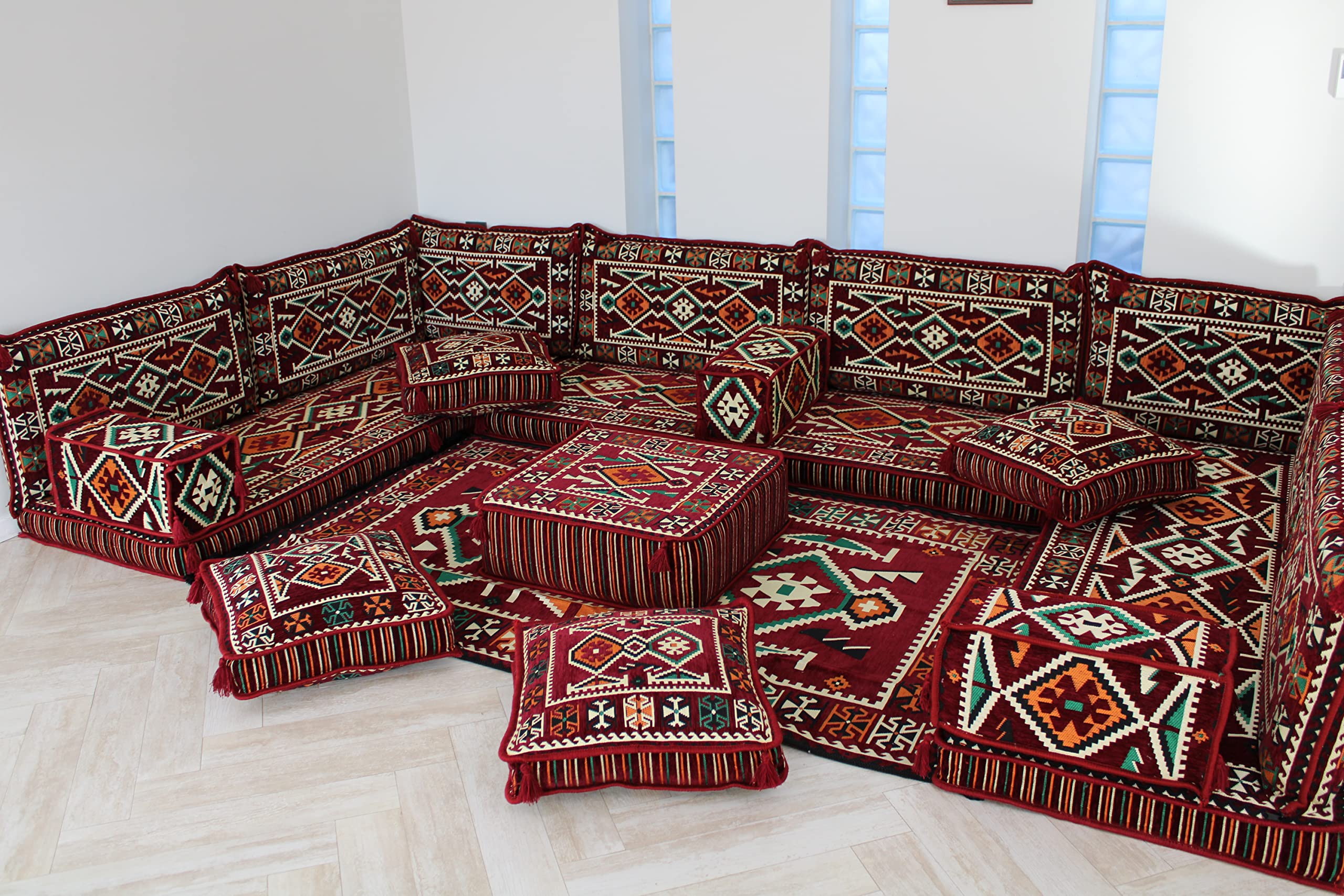 Arabic U Shaped Floor Sofa,Arabic Floor Seating,Arabic Floor Sofa,Arabic Majlis Sofa,Arabic Couches,Floor Seating Sofa MA 43 (High Quality FOAM)