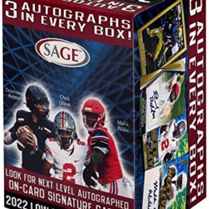 2022 SAGE Hit Premier LOW SERIES Football BLASTER box (63 cards incl. THREE Autograph cards)