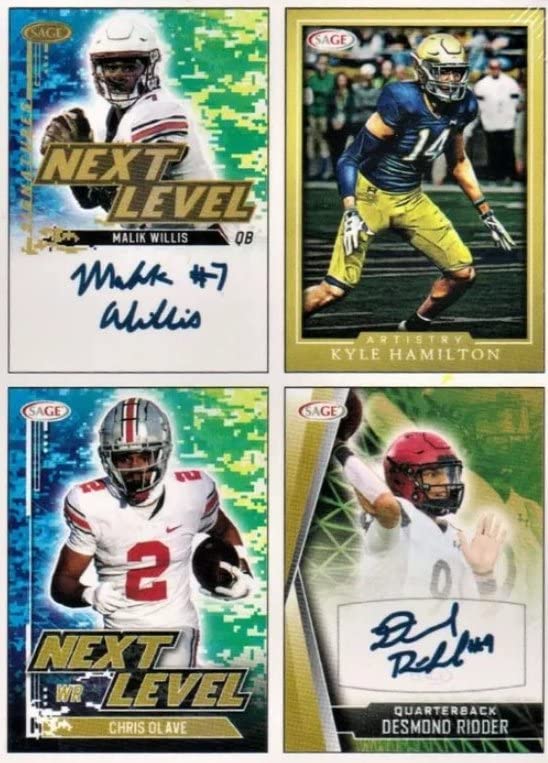 2022 SAGE Hit Premier LOW SERIES Football BLASTER box (63 cards incl. THREE Autograph cards)