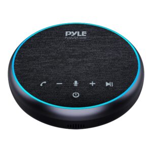 pyleusa conference speaker bluetooth speakerphone - multipurpose conference & streaming speaker,noise canceling swiss immersive crisp voice pickup for office,travel,home, w/usb-c,aux cables - pscn42