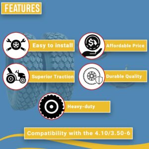 Two New 4.10/3.50-6 Stud Tires with Tr87 Bent Stem Tubes Cart Dolly 410/350-6, Enhanced Traction and Durability, Complete Tire Solution for Cart and Dolly Enthusiasts