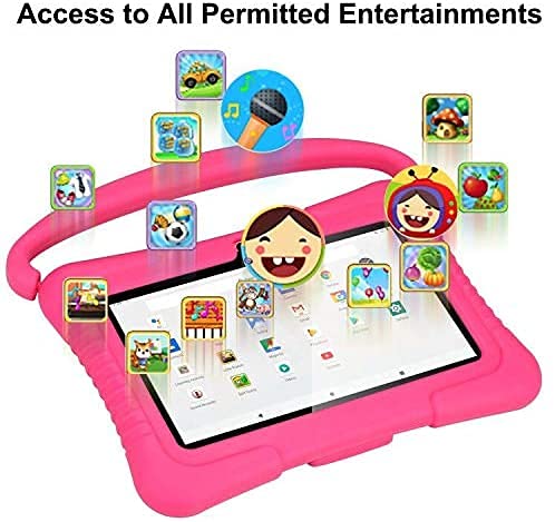 FOREN-TEK Kids Tablet, K88 7 Inch Android 10 Tablet for Kids, 2GB RAM +64GB ROM, Kid Mode Pre-Installed, WiFi Android Tablet, Kid-Proof Case (Pink)