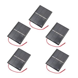 bettomshin 5pcs 1.5v 0.65w mini solar panels cells, polycrystalline solar cells micro solar panel module for light electric toys solar battery charger diy solar syatem kits (3.15" x 1.18"/80mm x 60mm)