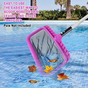 Professional Luxury Pool Skimmer/Pool Cleaner, Pool Leaf Net & Heavy Duty Reinforced Swimming Pool Deep-Bag Rake Net,Fine Mesh Net, for Outdoor & Indoor Swimming Pools,Hot Tub and Spas (Purple)