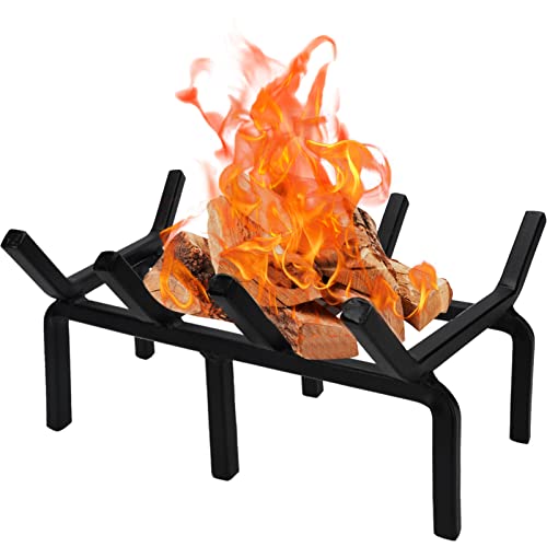 TwentyNext Fireplace Log Grate, Small 14Inch Heavy Duty Solid Steel Wood Rack Stove Firewood Holder for Indoor Hearth Outdoor Fire Pit Chimney Hearth Kindling Tool