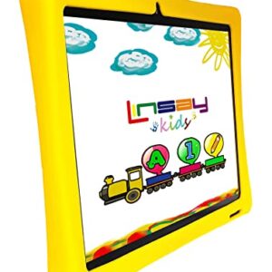 LINSAY 10.1" 1280x800 IPS 2GB RAM 32GB Android 11 Tablet with Kids Yellow Defender Case, Pop Holder and Pen Stylus