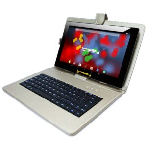 LINSAY 10.1" 1280x800 IPS 2GB RAM 32GB Android 11 Tablet with Silver Keyboard, Pop Holder and Pen Stylus