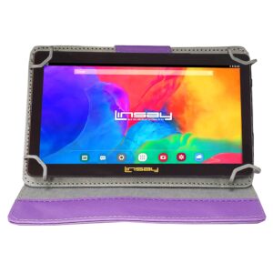 LINSAY 7" 2GB RAM 32GB Storage Android 12 Tablet with Purple Leather Case, Pop Holder and Pen Stylus