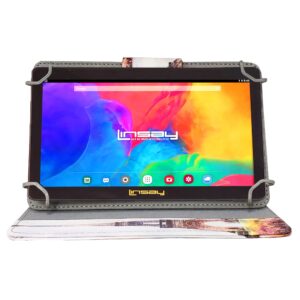 LINSAY 7" 2GB RAM 32GB Storage Android 12 Tablet with Paris Leather Case, Pop Holder and Pen Stylus