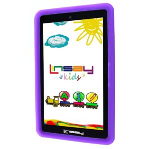 LINSAY 7" 2GB RAM 32GB Storage Android 12 Tablet with Purple Kids Defender Case, Pop Holder and Pen Stylus