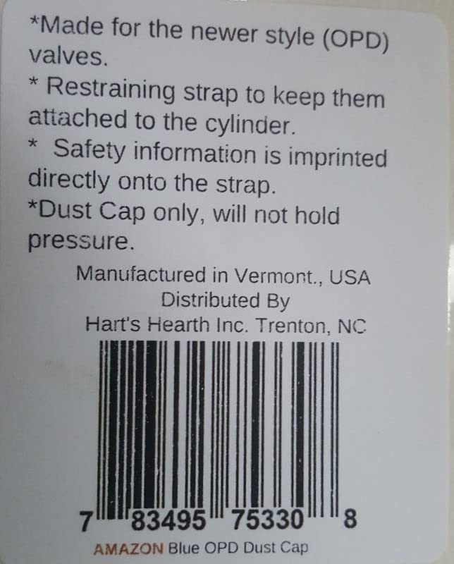 Hart's Hearth & Homestead Propane/LP Tank OPD Valve Dust Cap ; Pack of 4, Made in The USA Blue