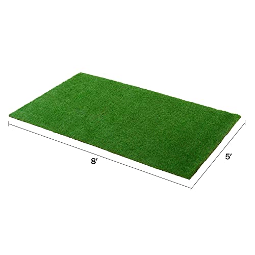 TERRADISE Artificial Grass Rug, 5'x8' Fake Grass for Outdoor Garden Balcony Patio Decor, Turf Grass Mat with Thick Green Realistic Grass for Dog Training, Artificial Turf with 1.2" Pile Drainage Holes