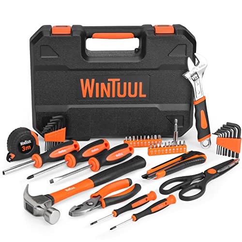 WINTUUL 48PC Tool Kit - Hand Tool Set with Toolbox Storage Case, Tool Kit for Home, Apartment, Garage, Dorm and Office-Perfect for Women/Men DIY, Home Repair