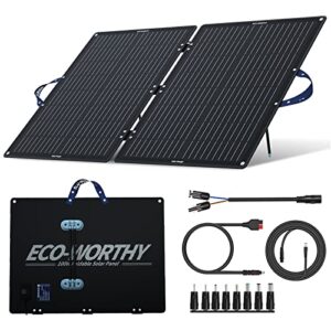 ECO-WORTHY 120W Foldable Solar Panel for Jackery Explorer/Flashfish/BALDR/Goal Zero Portable Generator Power Station, with 20A Charge Controller to Charge 12V Battery