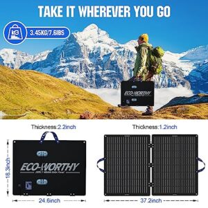 ECO-WORTHY 120W Foldable Solar Panel for Jackery Explorer/Flashfish/BALDR/Goal Zero Portable Generator Power Station, with 20A Charge Controller to Charge 12V Battery