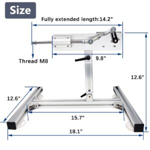 JQDML Reciprocating Linear Actuator 24V Pushing Force 6.6-44lbs Adjustable Stroke 20-80mm 0.78-3.15 inch 120rpm Variable Speed with Remote Control, DC Power Adapter, Stand Kit and Big End Connector