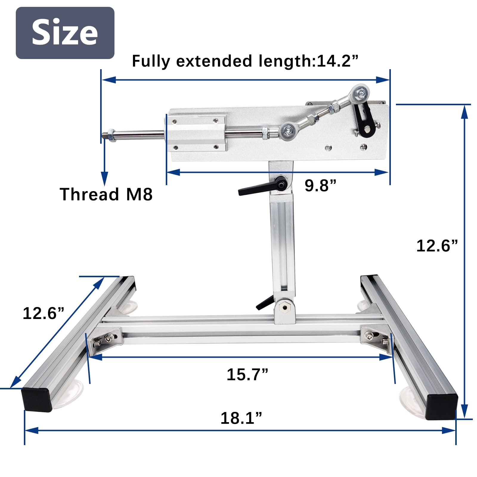 JQDML Reciprocating Linear Actuator 24V Pushing Force 6.6-44lbs Adjustable Stroke 20-80mm 0.78-3.15 inch 120rpm Variable Speed with Remote Control, DC Power Adapter, Stand Kit and Big End Connector