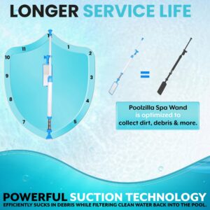 Poolzilla Spa Wand for Cleaning Pools and Spas, Comes with 3 Interchangeable Nozzles, Collect Dirt, Debris & More