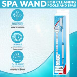 Poolzilla Spa Wand for Cleaning Pools and Spas, Comes with 3 Interchangeable Nozzles, Collect Dirt, Debris & More