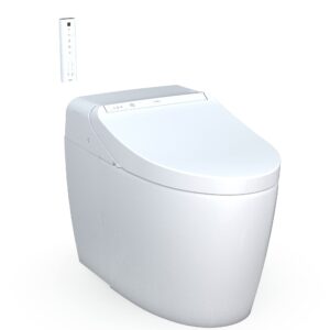 toto totms922cumfg01 washlet g450 0.8/1 gpf dual flush one piece elongated chair height toilet - bidet seat included cotton