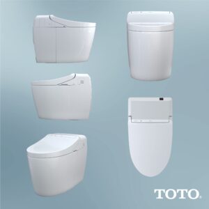 Toto TOTMS922CUMFG01 Washlet G450 0.8/1 GPF Dual Flush One Piece Elongated Chair Height Toilet - Bidet Seat Included Cotton