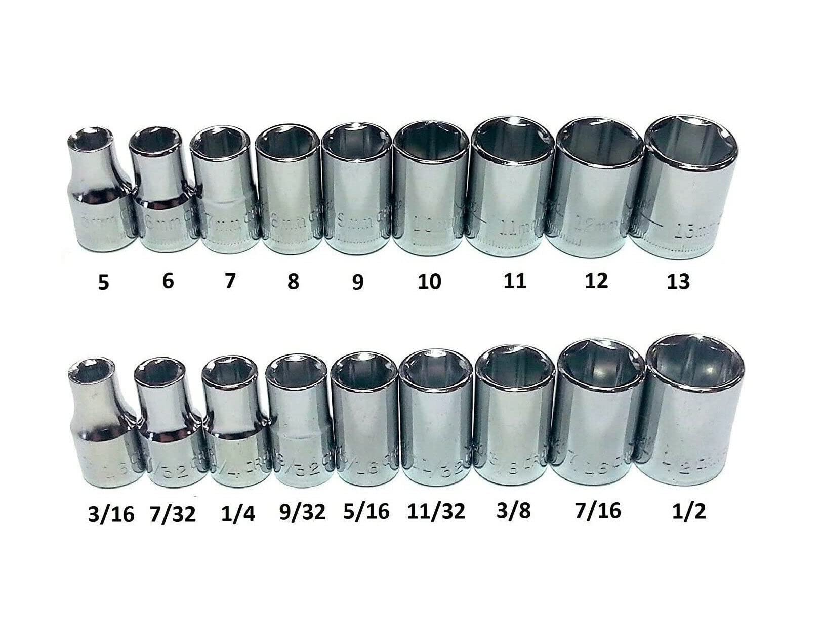 Craftsman 18 Piece 1/4" Drive 6 Point Socket Set (Metric & SAE)