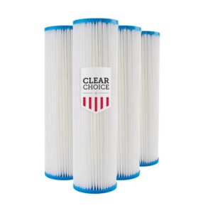 clear choice sediment water filter 5 micron 10 x 2.50" water filter cartridge replacement 10 inch ro system pfc3002 wfpfc3002, fm-5-975, spc-25-1005, 4-pk