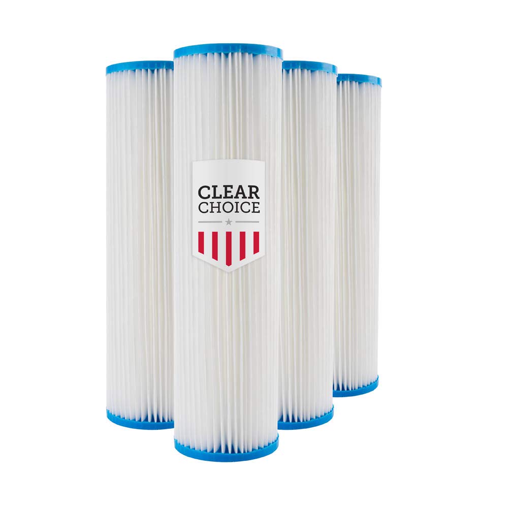 Clear Choice Sediment Water Filter 5 Micron 10 x 2.50" Water Filter Cartridge Replacement 10 inch RO System PFC3002 WFPFC3002, FM-5-975, SPC-25-1005, 4-Pk