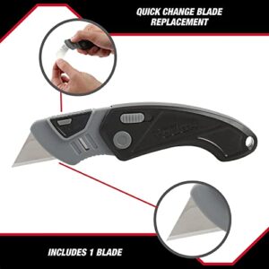 Hyper Tough PLASTIC FOLDING UTILITY KNIFE Quick-Change Blade LIGHTWEIGHT DURABLE