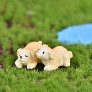 DOITOOL 9pcs Miniature Dog Figurines Resin Puppy Figure Cute Dog Cake Topper Cartoon Animal Statue Bonsai Figure Fairy Garden Ornament Accessories Car Dashboard Decoration Gift