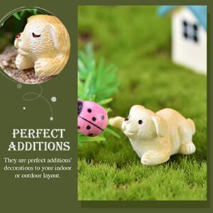 DOITOOL 9pcs Miniature Dog Figurines Resin Puppy Figure Cute Dog Cake Topper Cartoon Animal Statue Bonsai Figure Fairy Garden Ornament Accessories Car Dashboard Decoration Gift