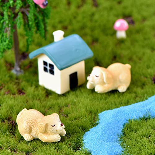 DOITOOL 9pcs Miniature Dog Figurines Resin Puppy Figure Cute Dog Cake Topper Cartoon Animal Statue Bonsai Figure Fairy Garden Ornament Accessories Car Dashboard Decoration Gift