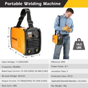 Goplus MMA/TIG 200 Stick Welder, 110V/220V Hot Start ARC Welding Machine, IGBT Digital Display LCD with Electrode Holder Face Shield