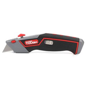 hyper tough auto-loading retractable utility knife + 3-blades || quick-change blade replacement