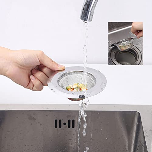 Zerodeko 4pcs Kitchen Sink Drain Strainer Stainless Steel Drain Filter Strainer with Lid Anti Clogging Mesh Drain Strainer Drain Cover for Most Bathrooms