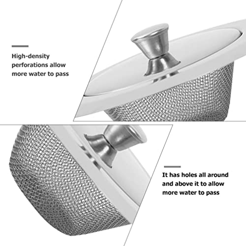 Zerodeko 4pcs Kitchen Sink Drain Strainer Stainless Steel Drain Filter Strainer with Lid Anti Clogging Mesh Drain Strainer Drain Cover for Most Bathrooms